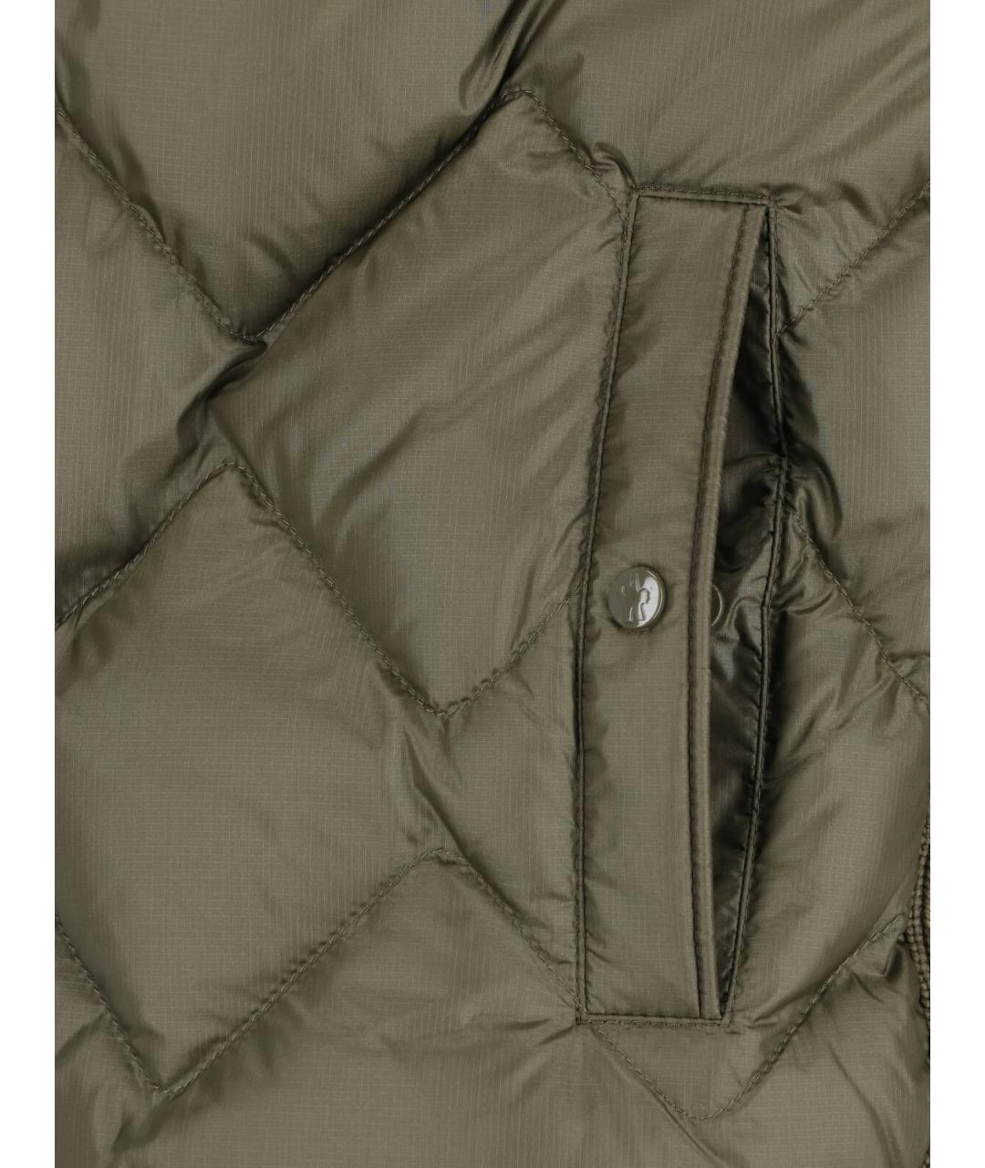 MONCLER Зеленая полиэстеровая куртка, фото 4
