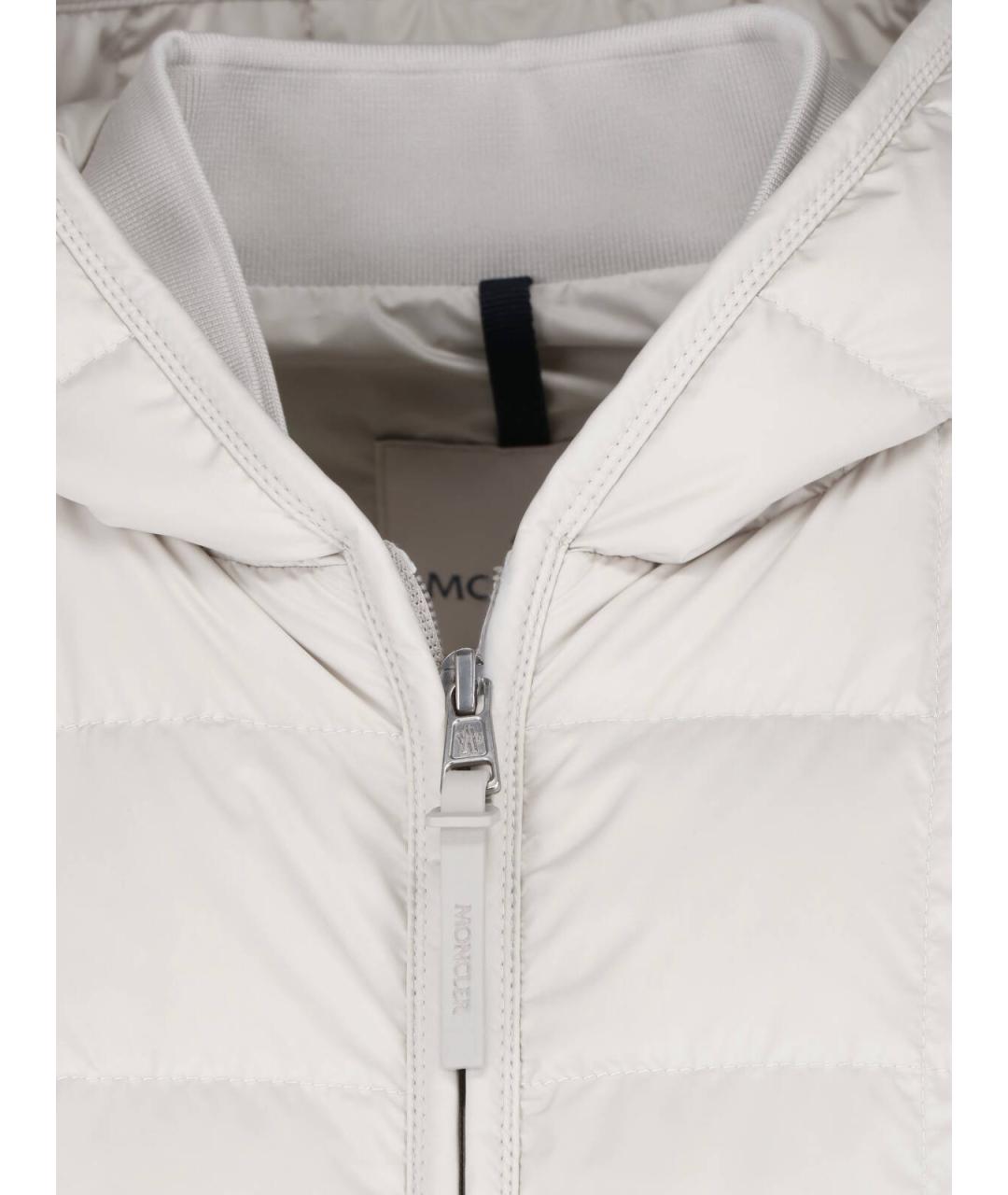 MONCLER Серый полиэстеровый пуховик, фото 4