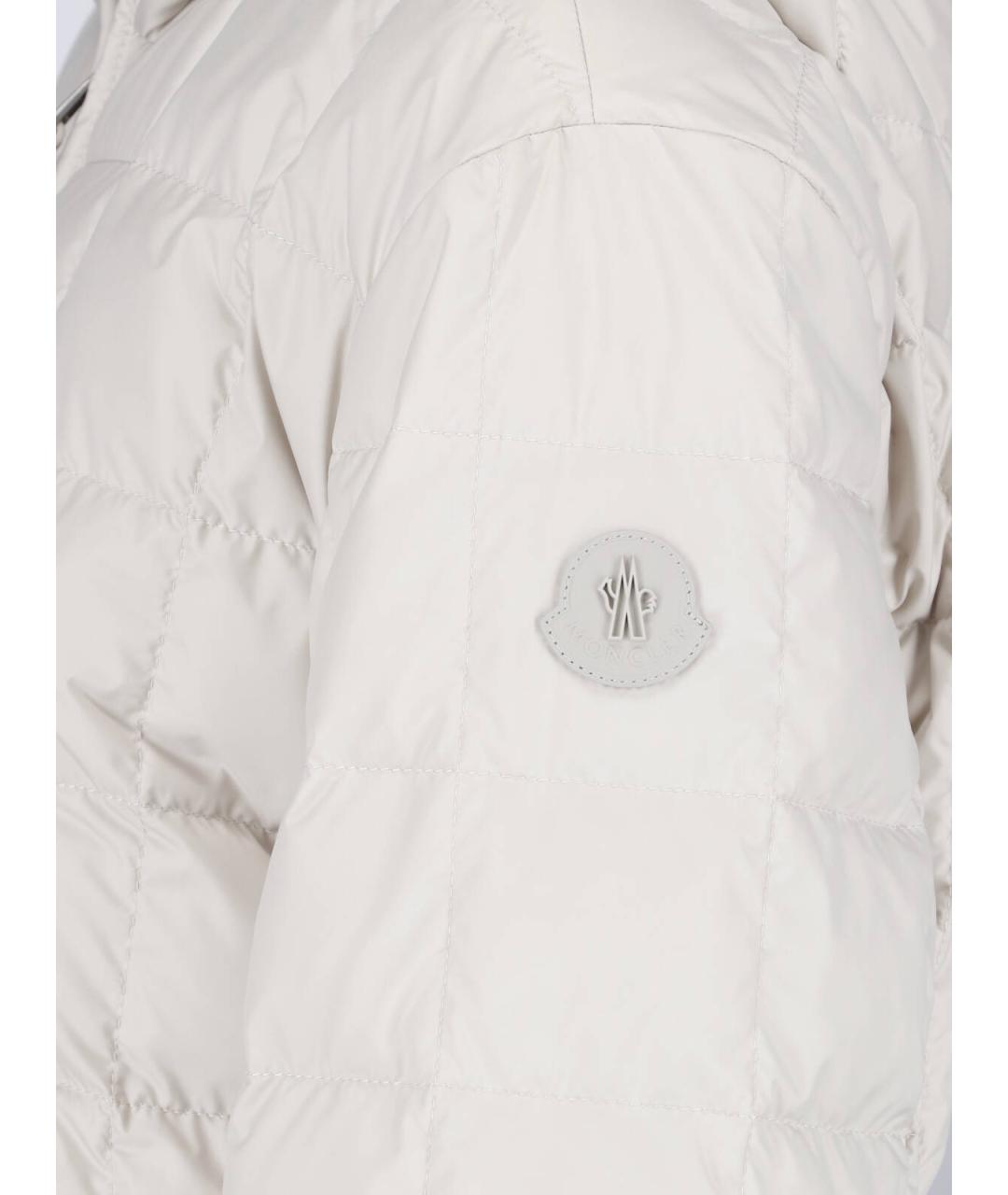 MONCLER Серый полиэстеровый пуховик, фото 3