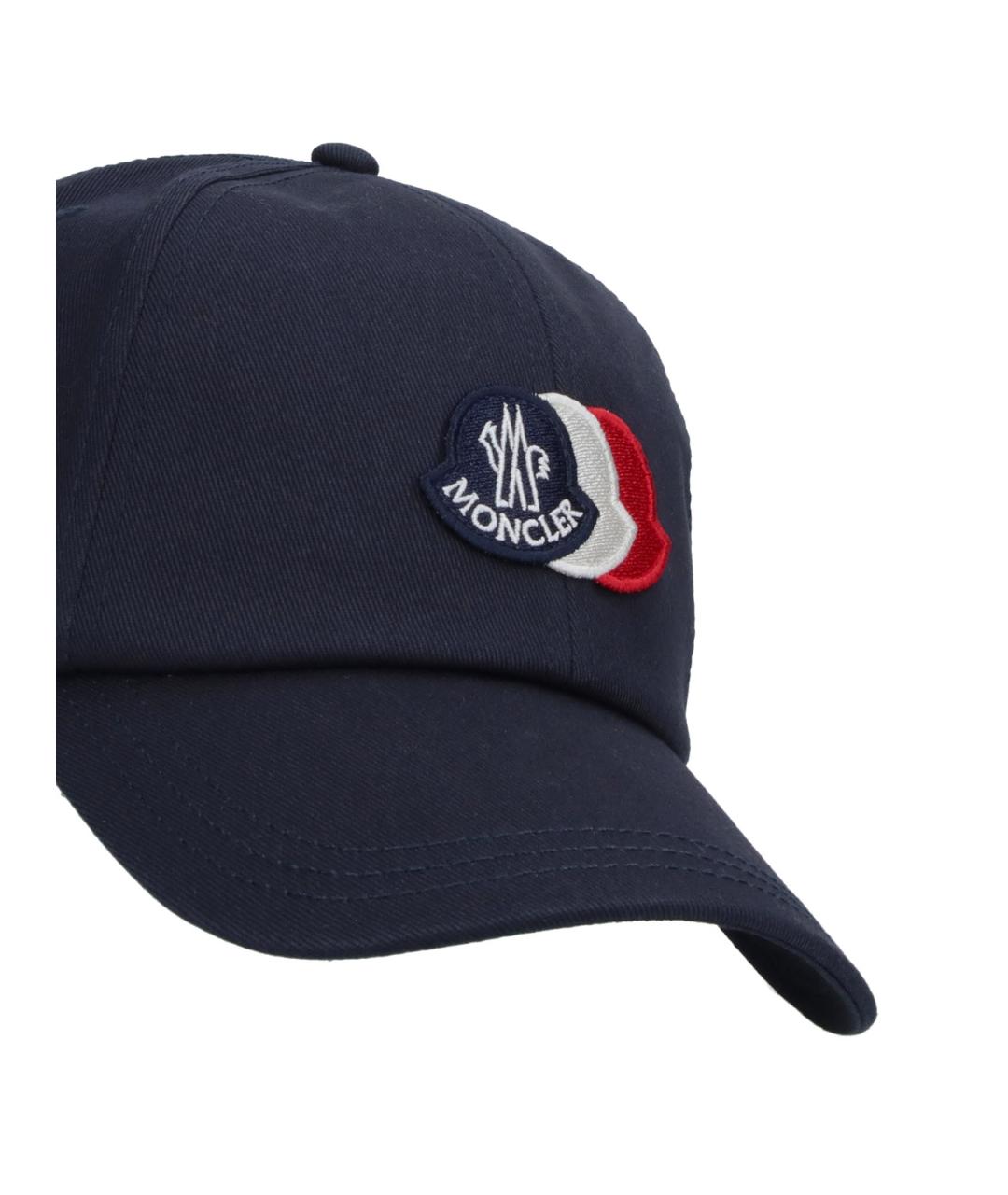 MONCLER Темно-синяя хлопковая кепка/бейсболка, фото 3