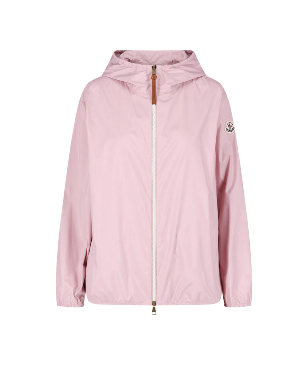 MONCLER Розовая полиэстеровая куртка, фото 1