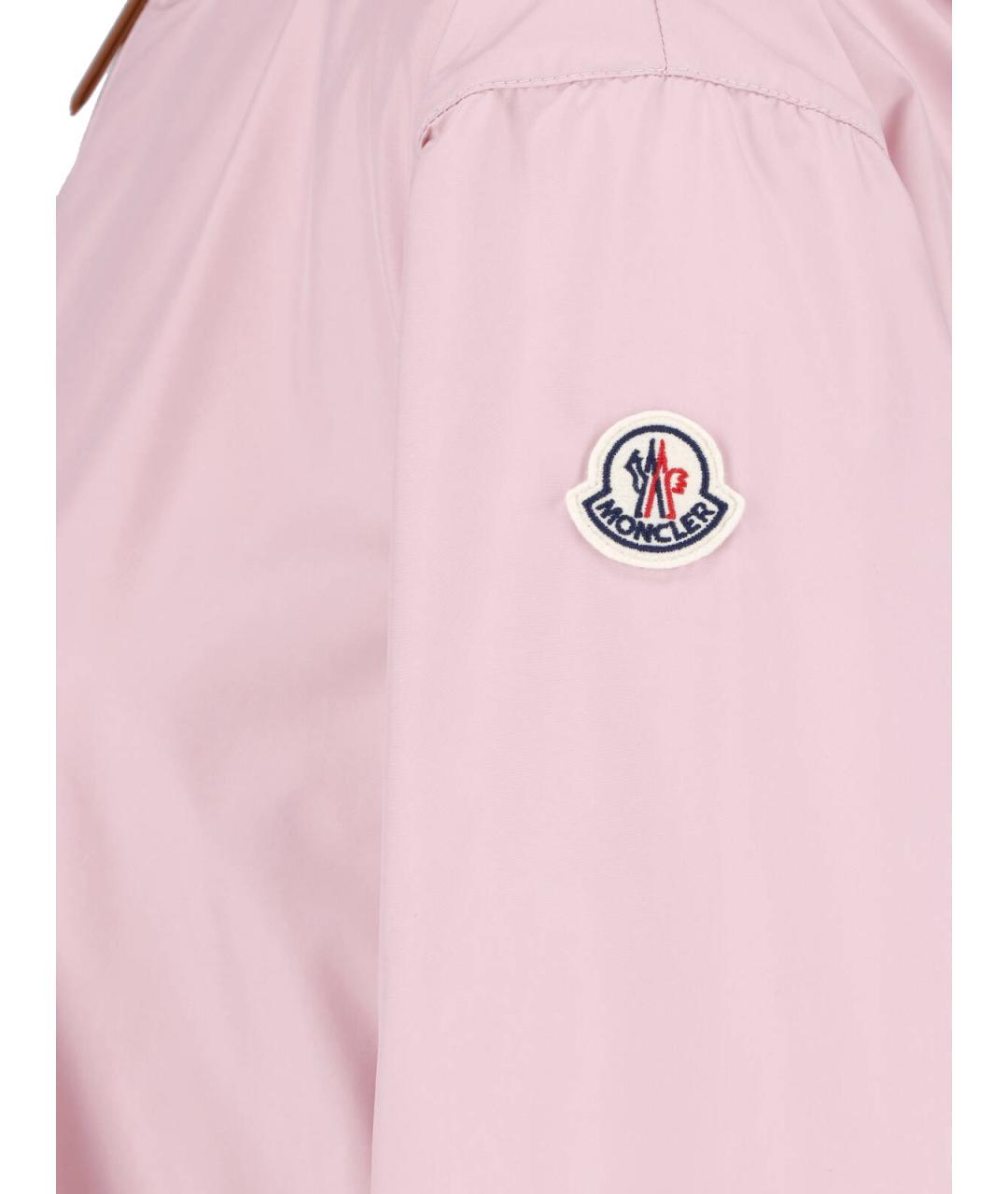 MONCLER Розовая полиэстеровая куртка, фото 3