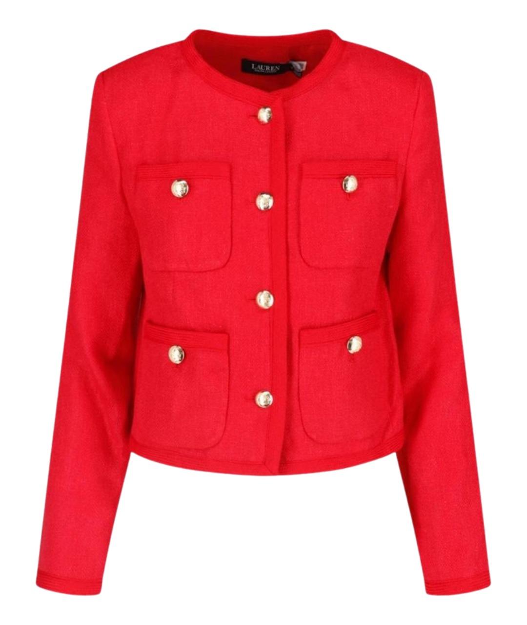 RALPH LAUREN Красный льняной жакет/пиджак, фото 1