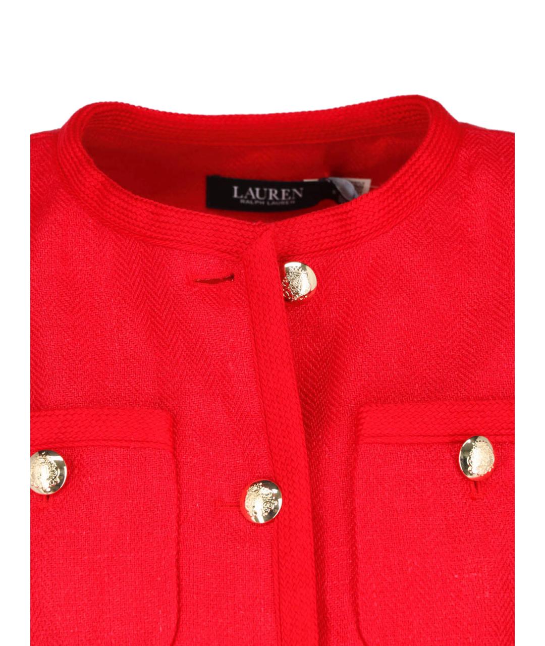 RALPH LAUREN Красный льняной жакет/пиджак, фото 3
