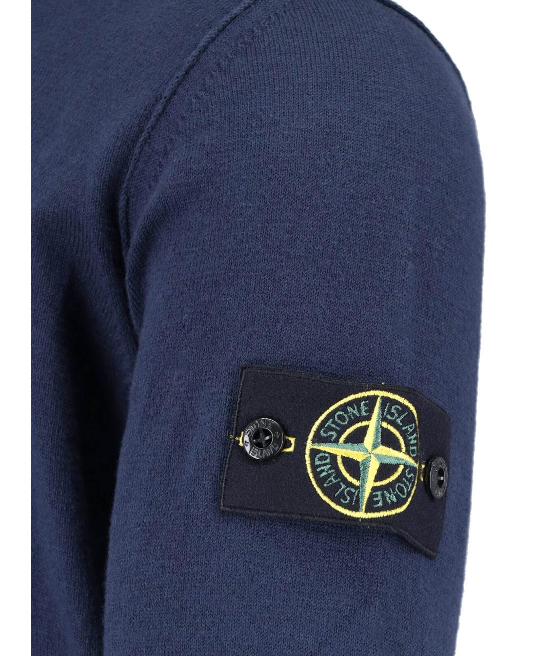 STONE ISLAND Синий хлопковый джемпер / свитер, фото 3