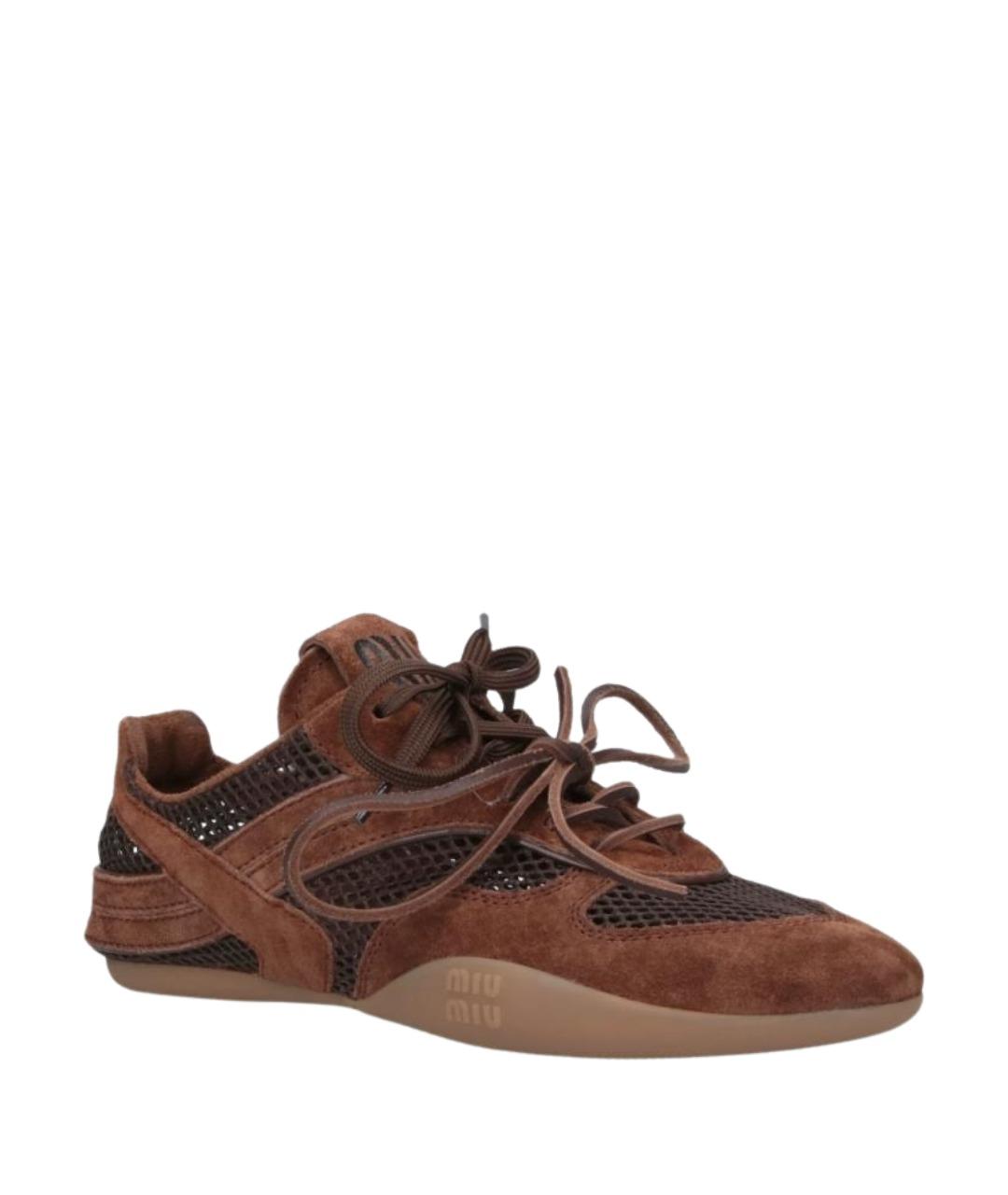 MIU MIU Коричневые кроссовки, фото 2