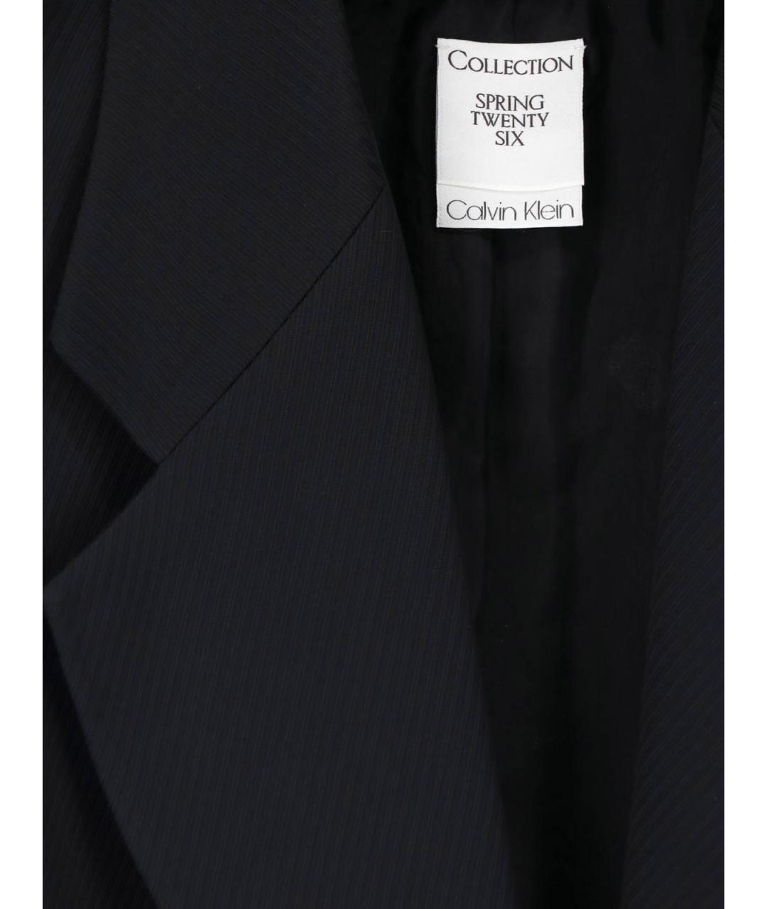 CALVIN KLEIN Темно-синий вискозный жакет/пиджак, фото 5
