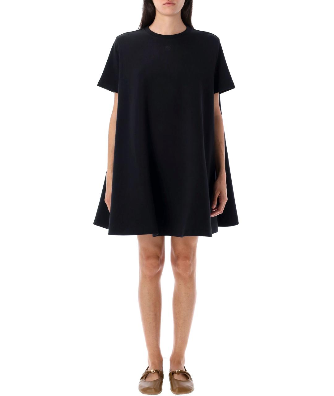 LOEWE Черное хлопковое платье, фото 1