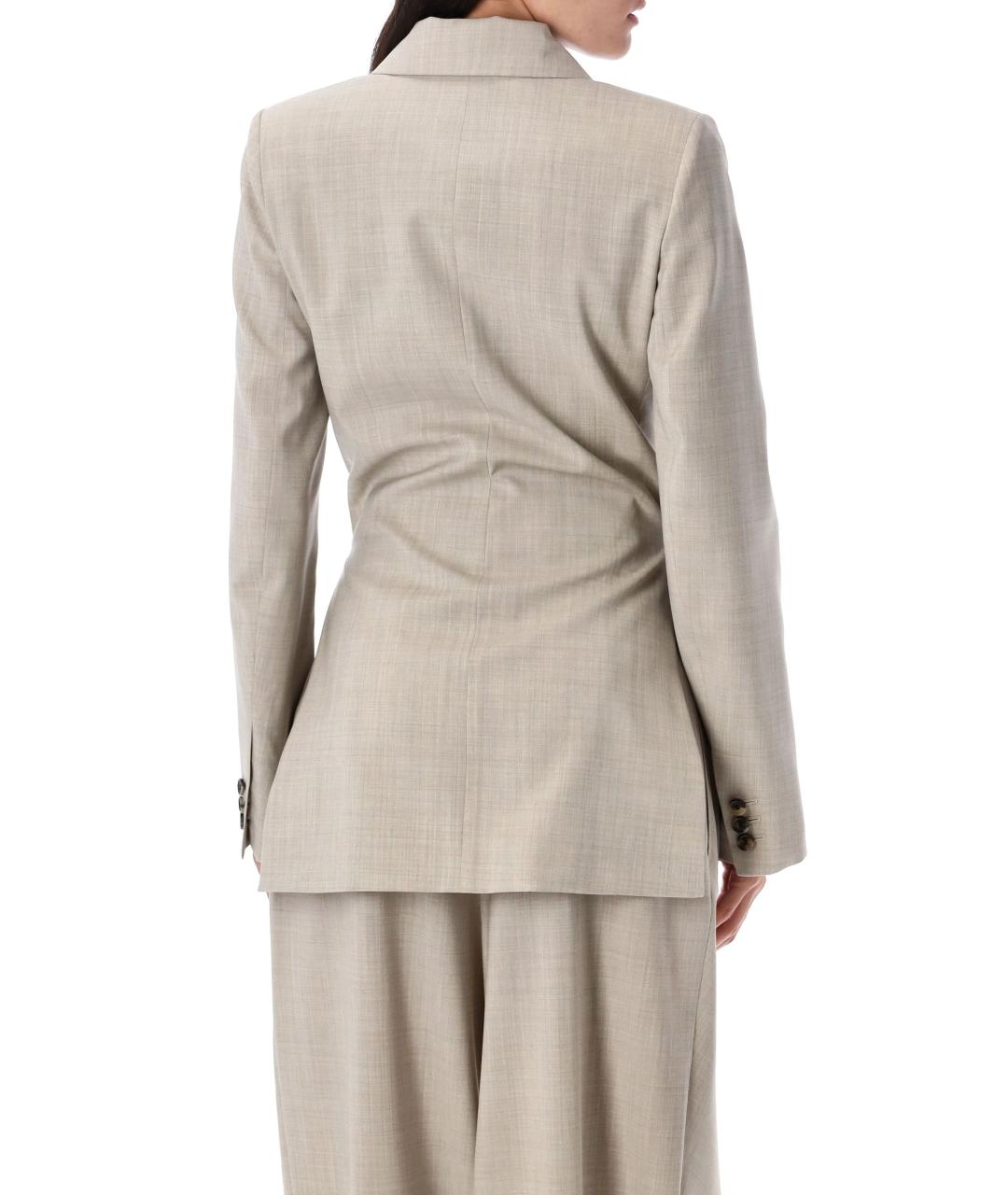 LOEWE Бежевый шерстяной жакет/пиджак, фото 3