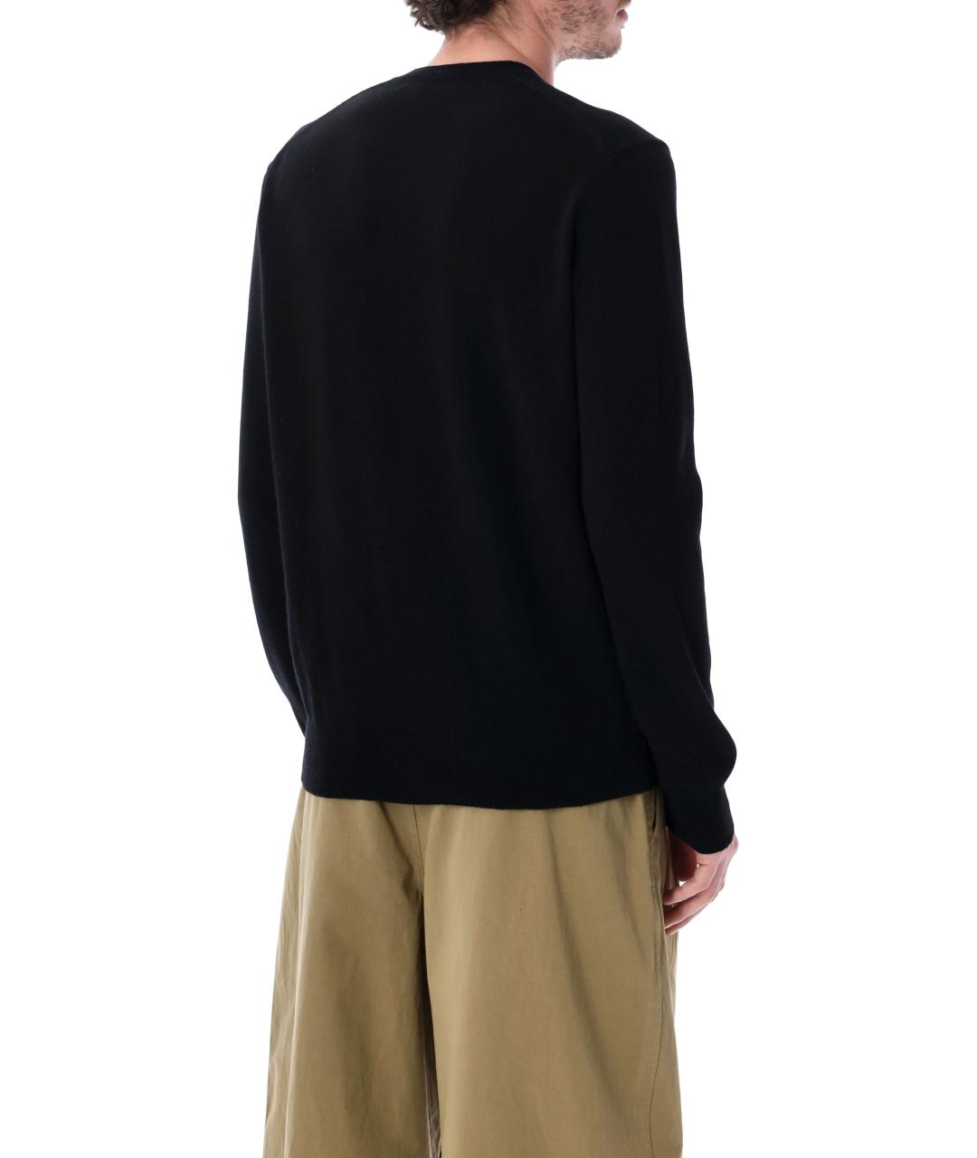 COMME DES GARÇONS PLAY Черный шерстяной кардиган, фото 2