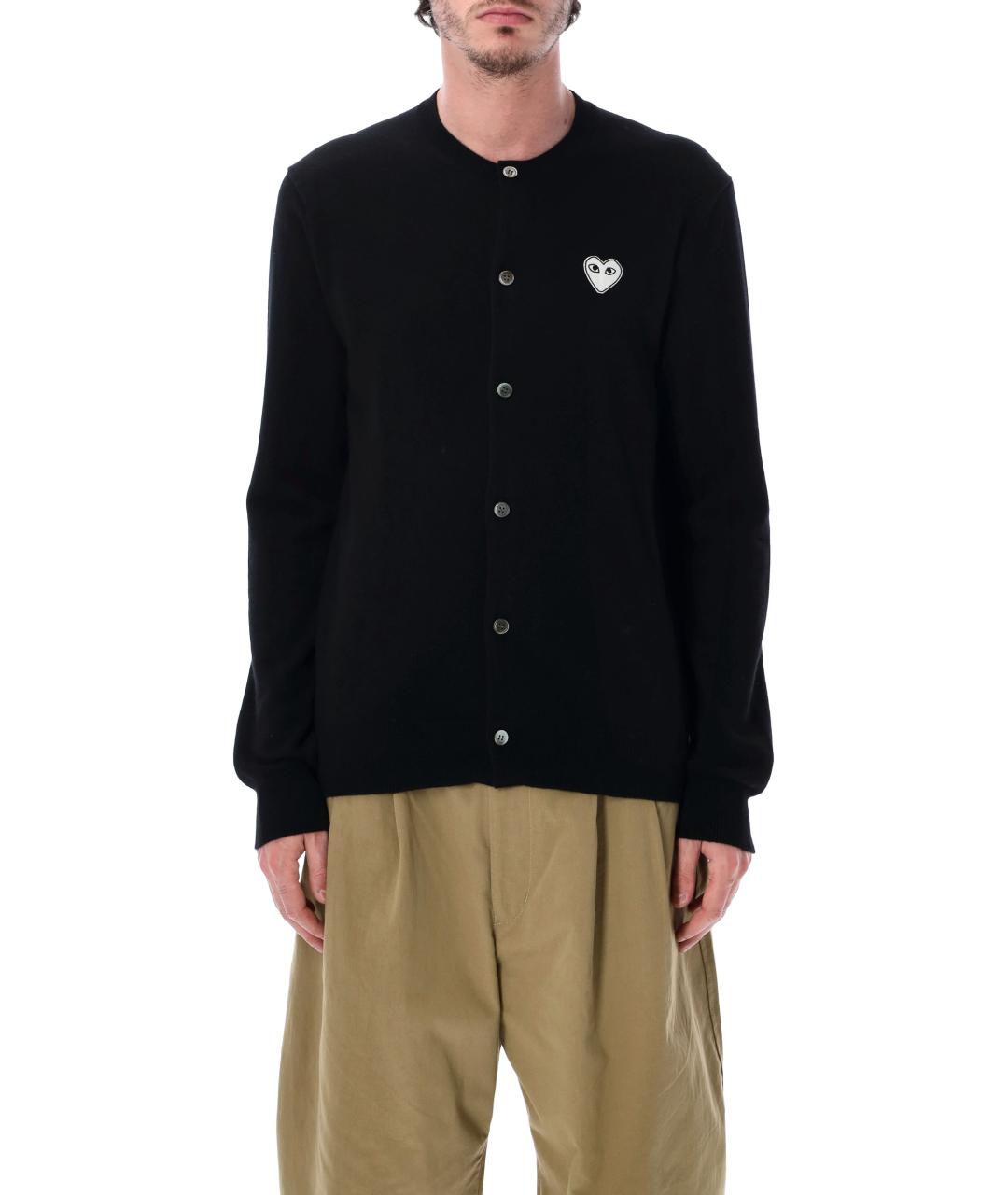 COMME DES GARÇONS PLAY Черный шерстяной кардиган, фото 1