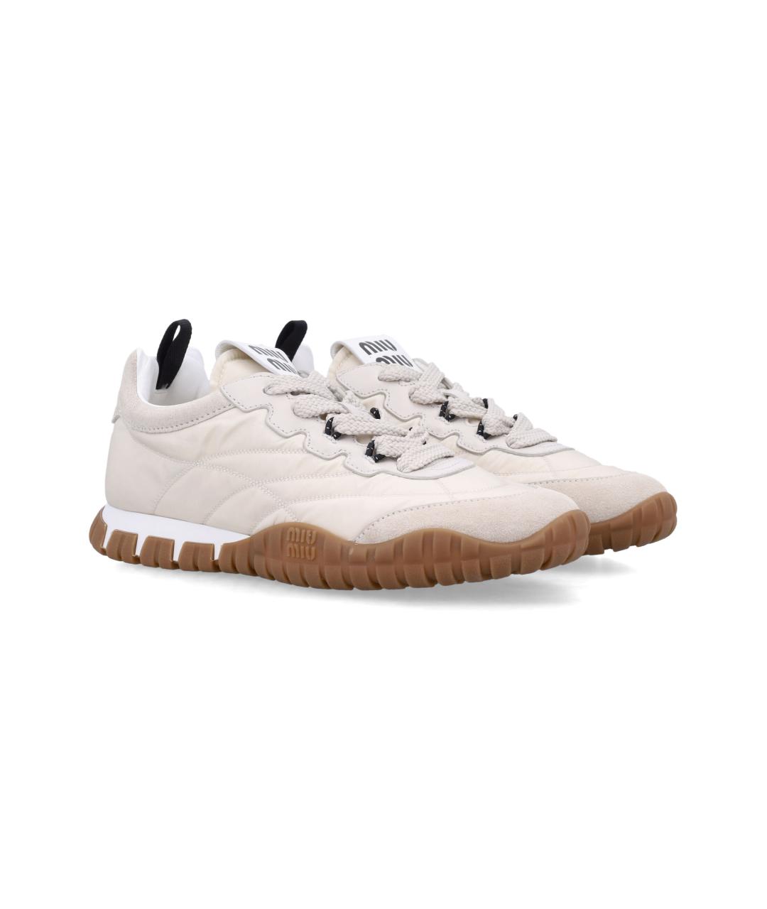 MIU MIU Белые текстильные кроссовки, фото 2