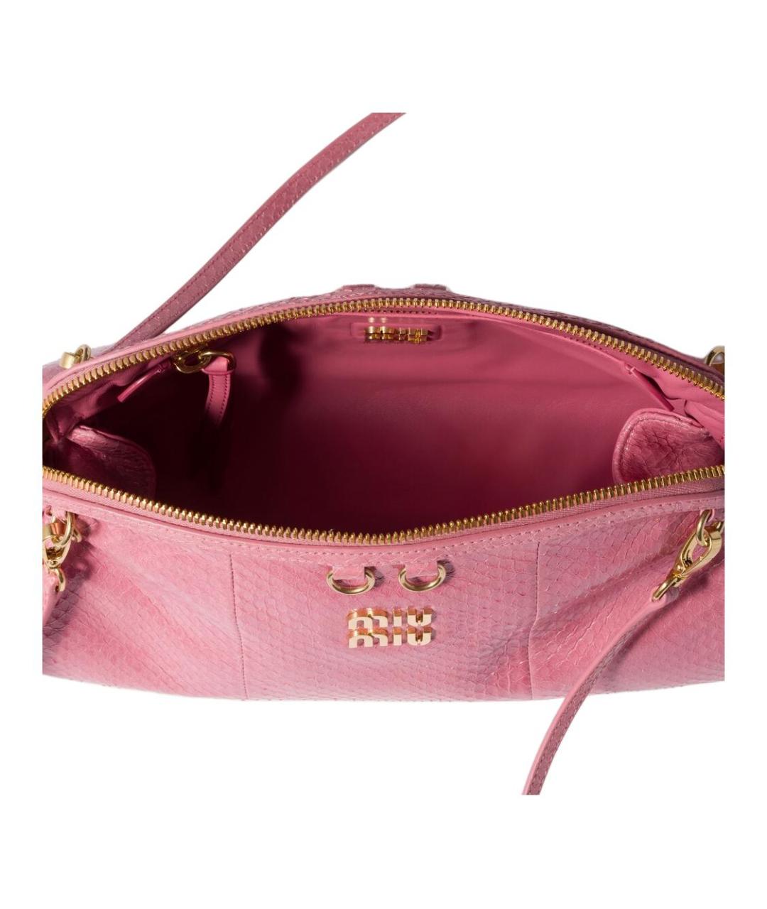 MIU MIU Розовая кожаная сумка через плечо, фото 4