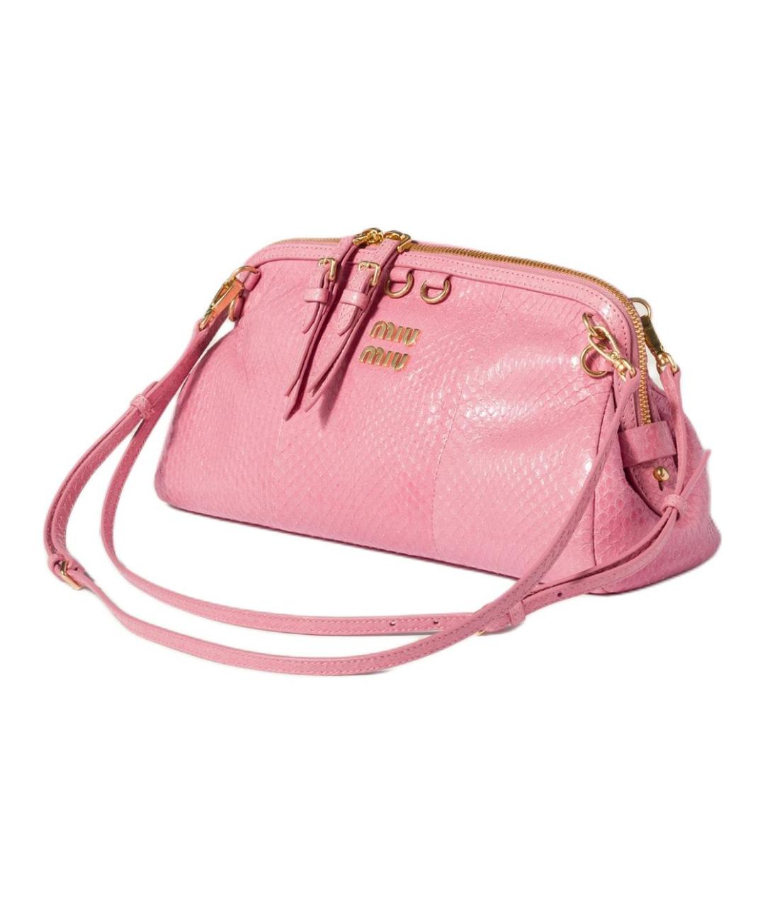 MIU MIU Розовая кожаная сумка через плечо, фото 2