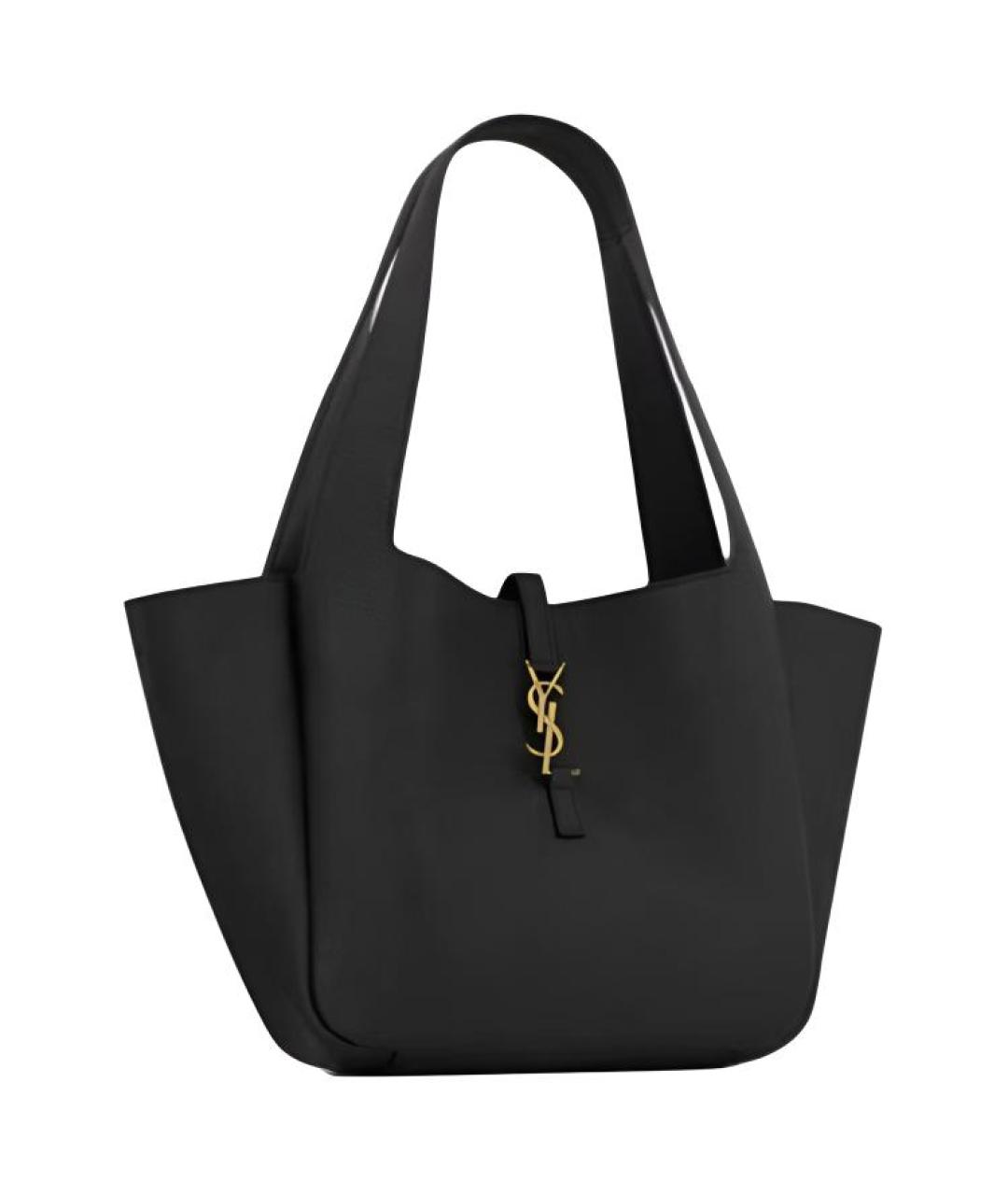 SAINT LAURENT Черная кожаная сумка через плечо, фото 3