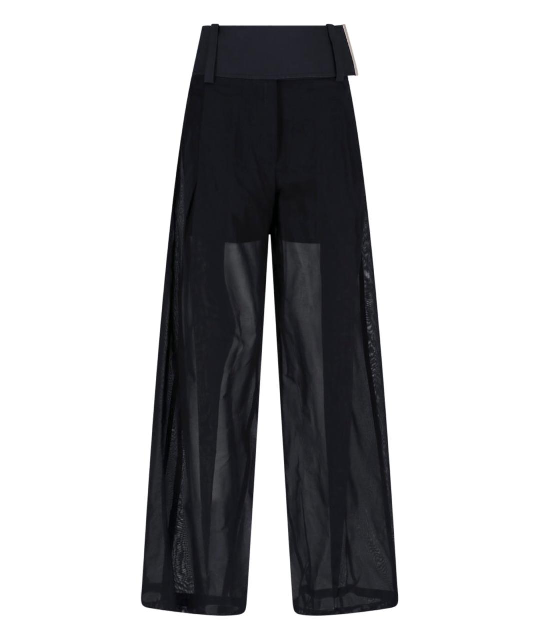 SPORTMAX Черные хлопковые прямые брюки, фото 1