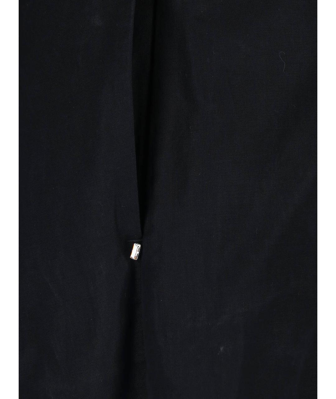 SPORTMAX Черные хлопковые прямые брюки, фото 5