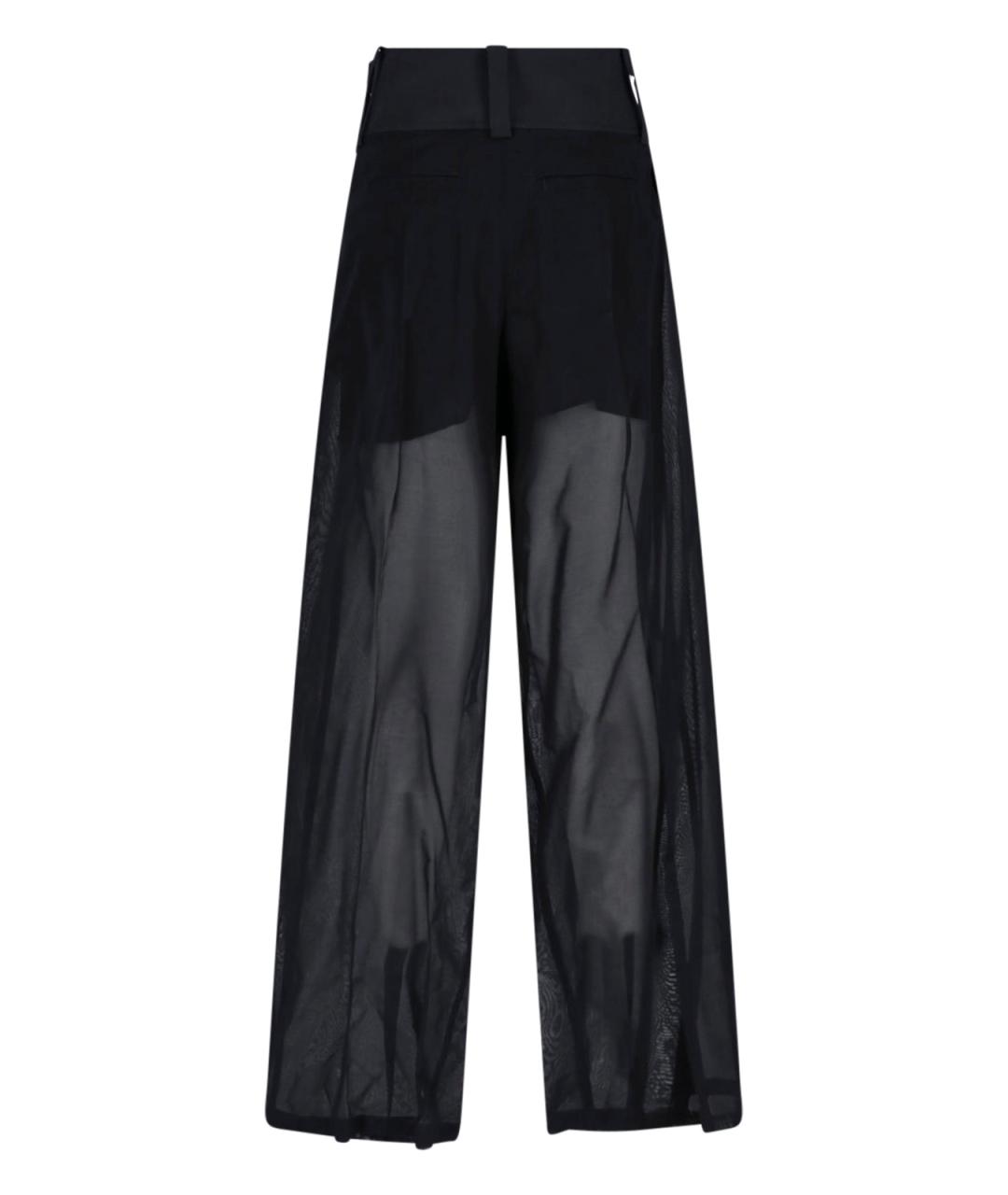 SPORTMAX Черные хлопковые прямые брюки, фото 2