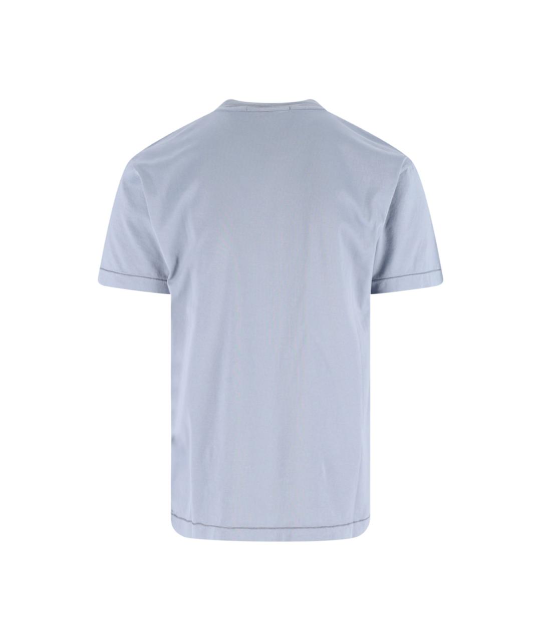 STONE ISLAND Голубая хлопковая футболка, фото 2