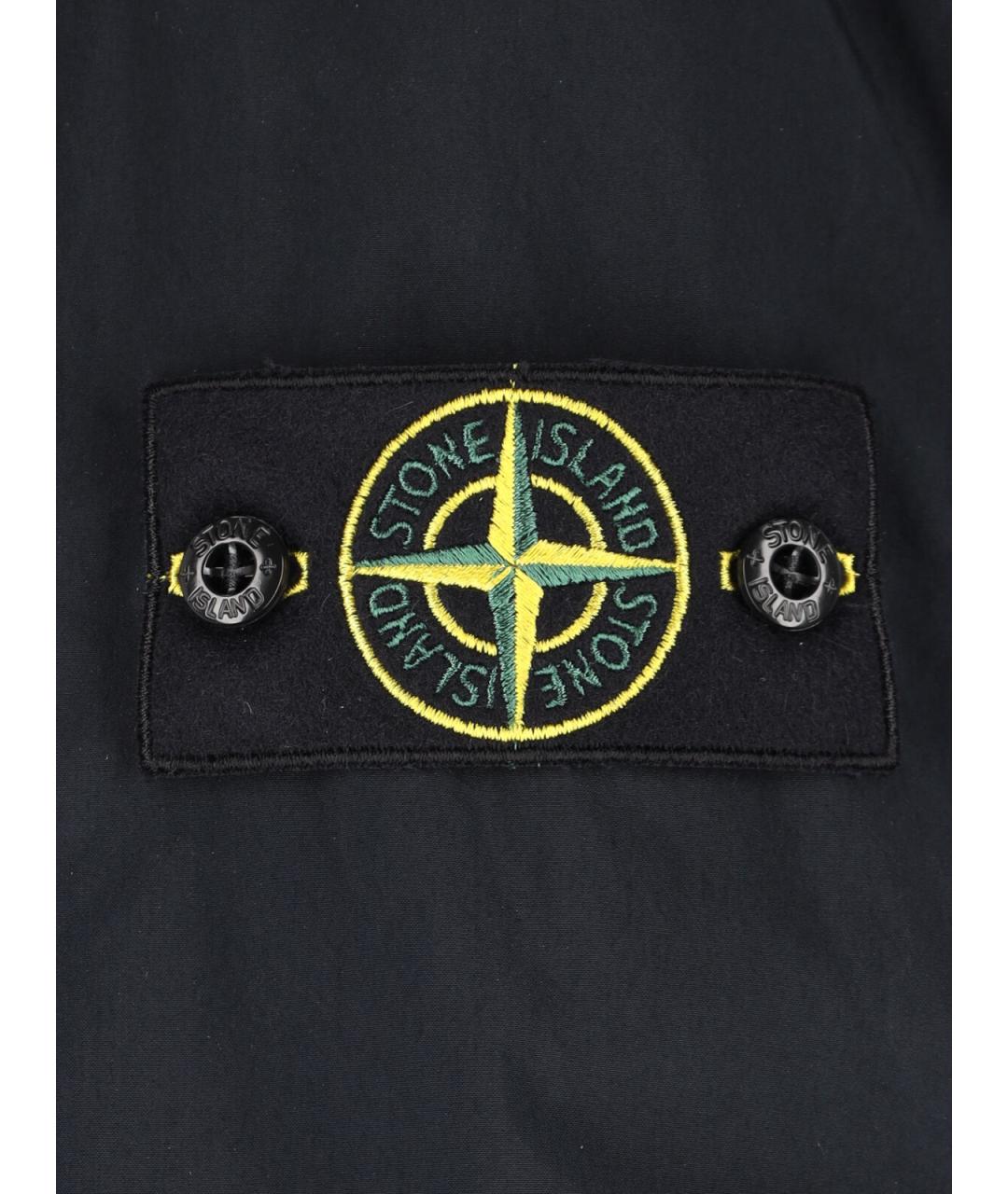 STONE ISLAND Темно-синяя полиэстеровая куртка, фото 3