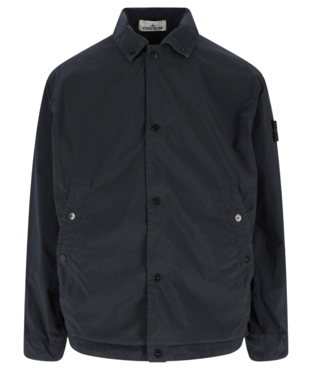 STONE ISLAND Темно-синяя полиэстеровая куртка, фото 1