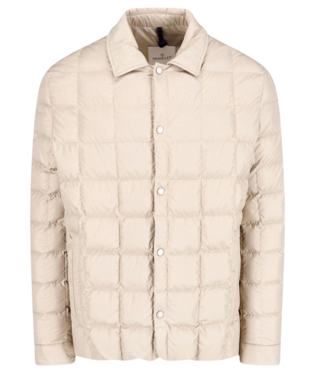 MONCLER Бежевая полиэстеровая куртка, фото 1