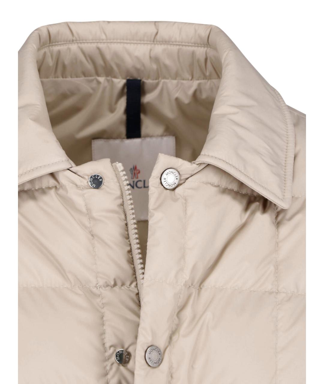 MONCLER Бежевая полиэстеровая куртка, фото 3