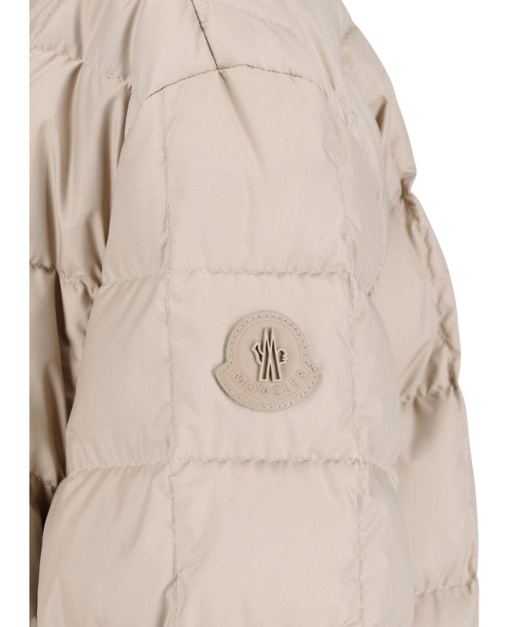 MONCLER Бежевая полиэстеровая куртка, фото 4