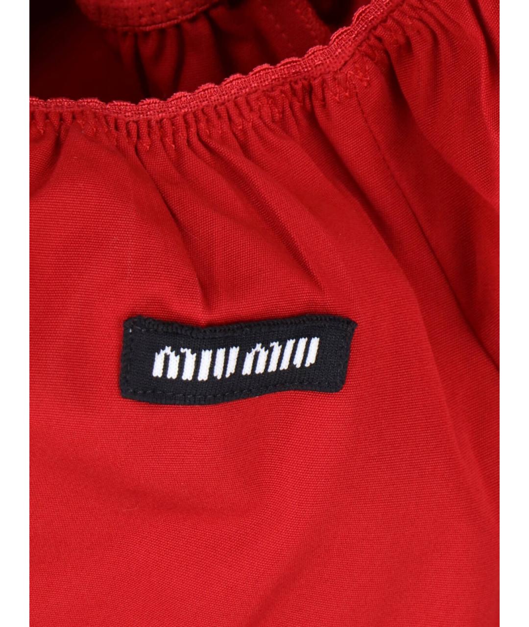 MIU MIU Красное хлопковое коктейльное платье, фото 5