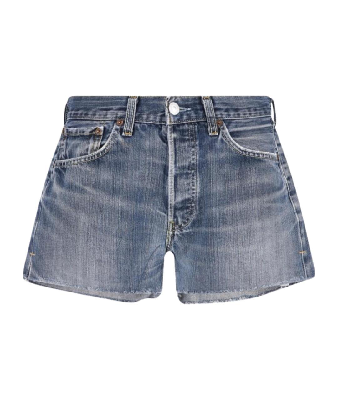 RE/DONE Синие хлопковые шорты, фото 1