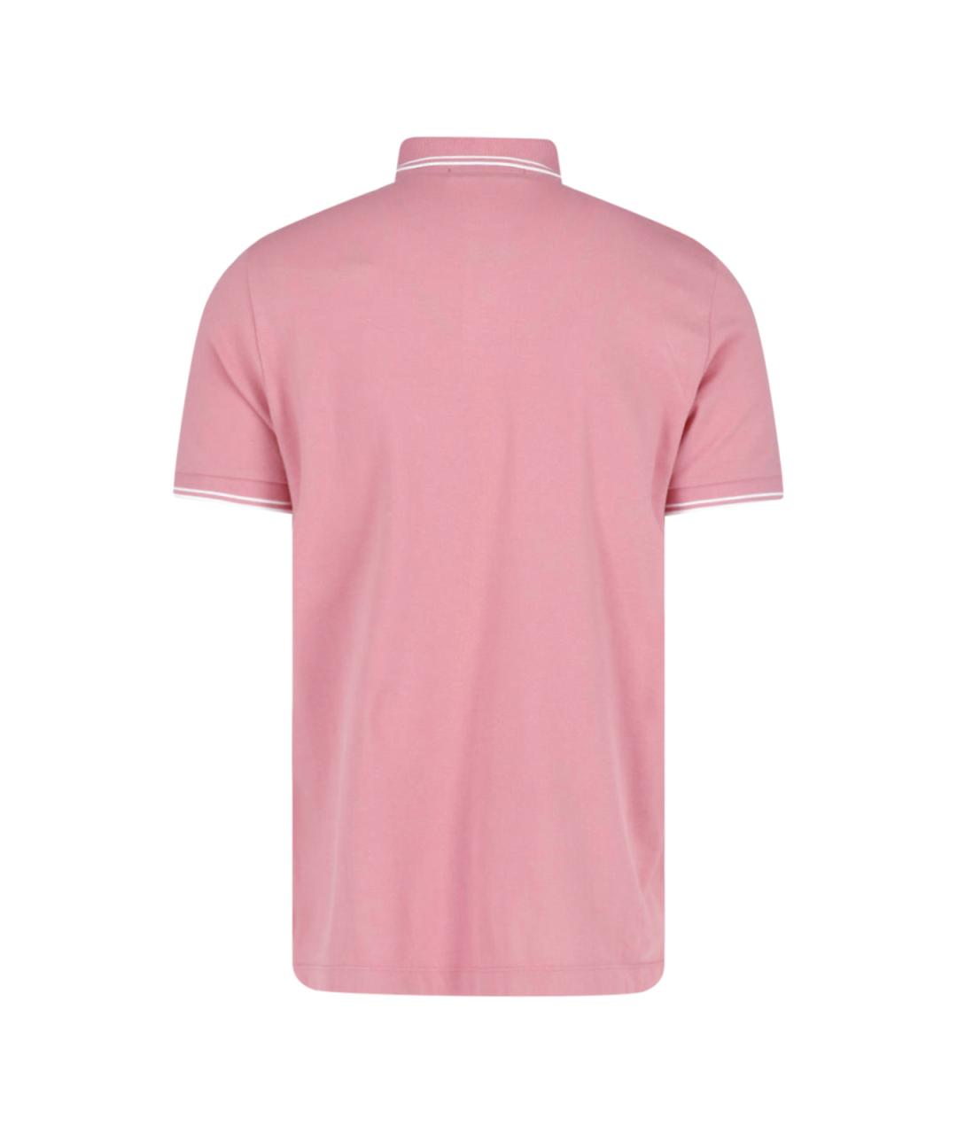 STONE ISLAND Розовое хлопковое поло с коротким рукавом, фото 2