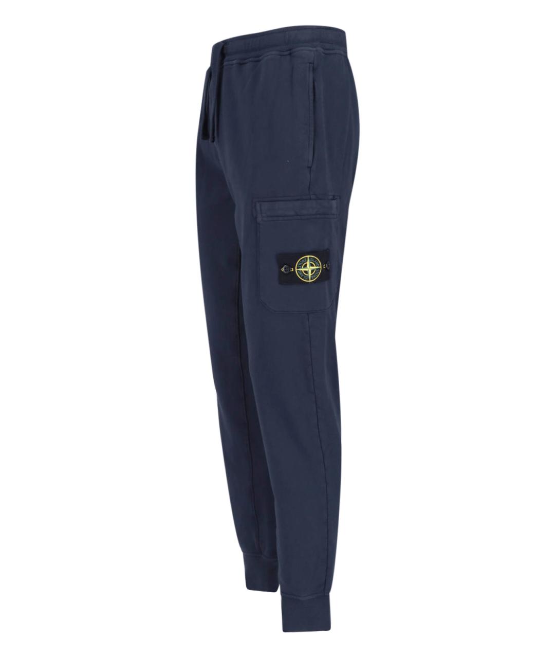 STONE ISLAND Синие хлопковые повседневные брюки, фото 3