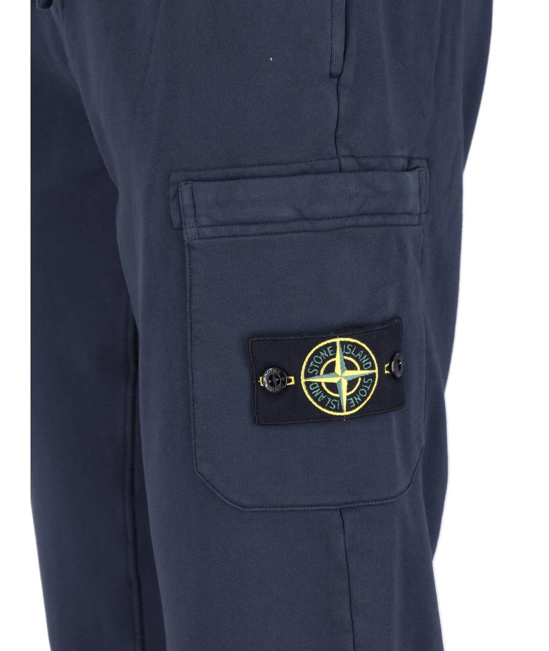 STONE ISLAND Синие хлопковые повседневные брюки, фото 4