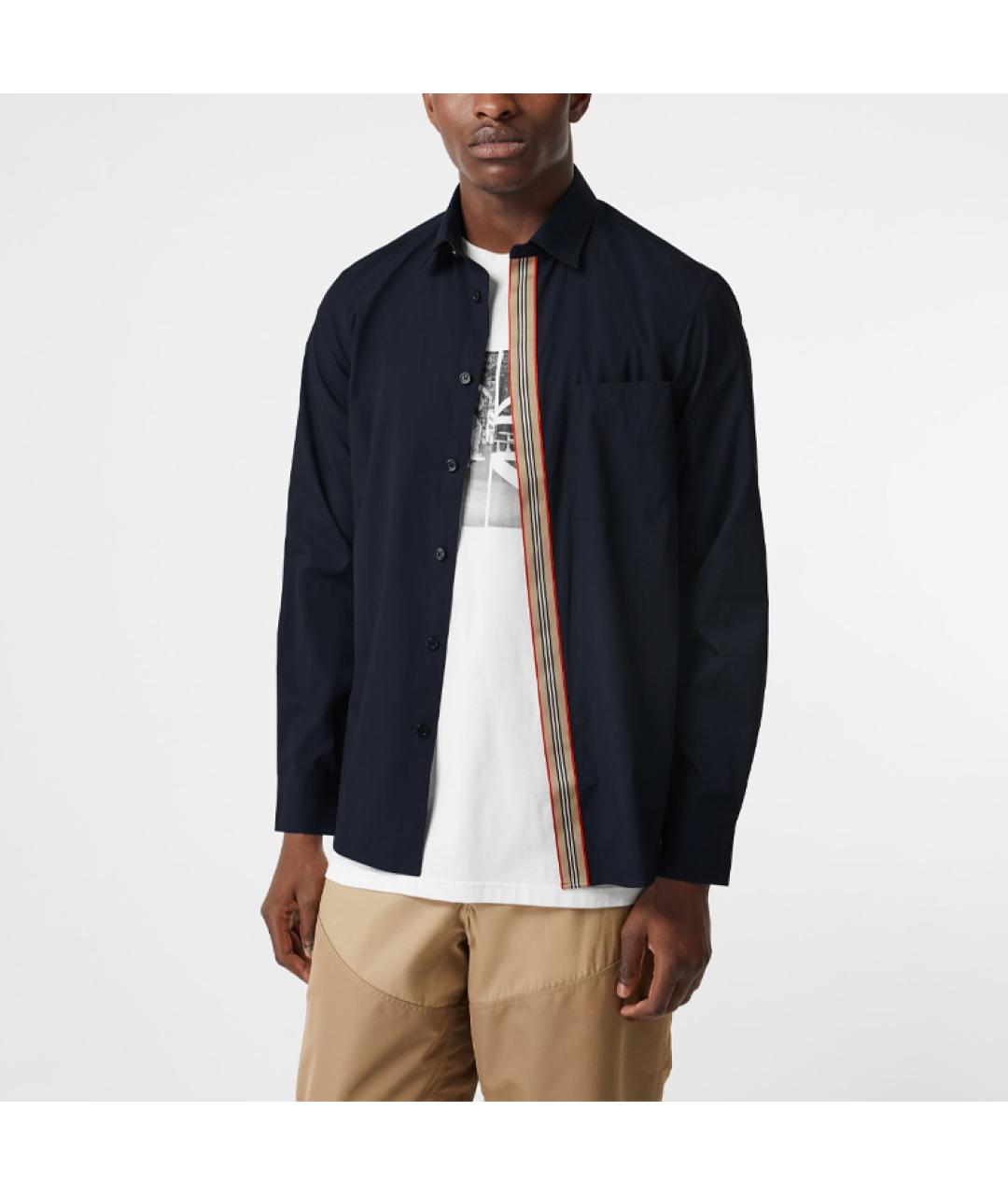 BURBERRY Темно-синяя классическая рубашка, фото 4