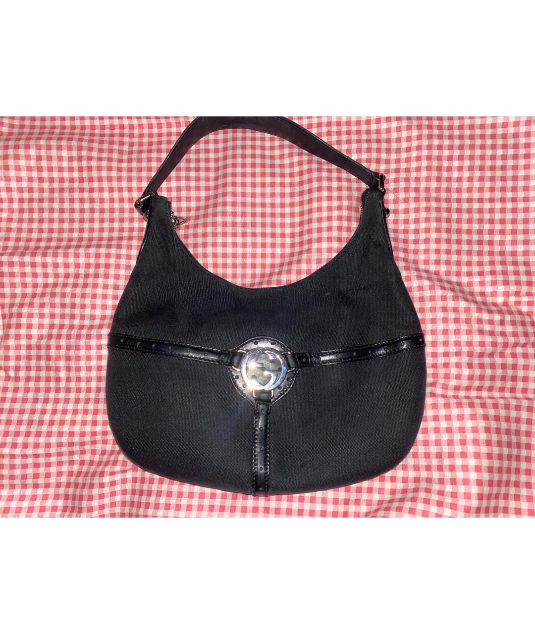 GUCCI Черная кожаная сумка с короткими ручками, фото 7