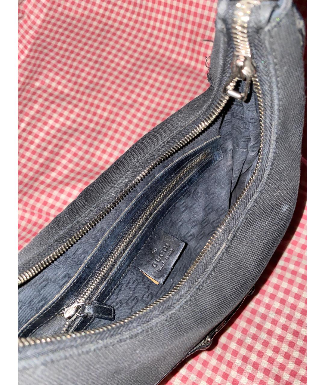 GUCCI Черная кожаная сумка с короткими ручками, фото 4