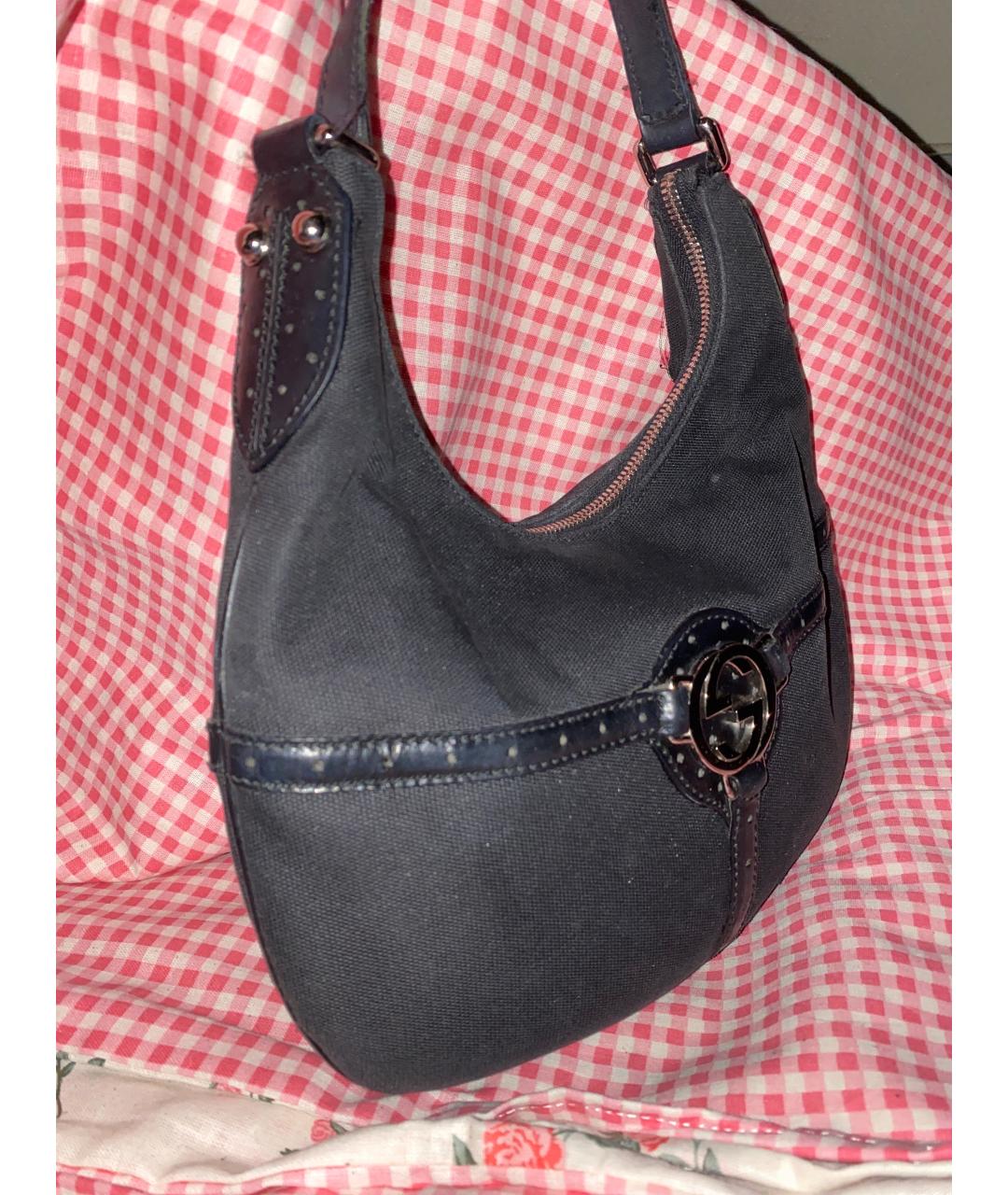 GUCCI Черная кожаная сумка с короткими ручками, фото 3