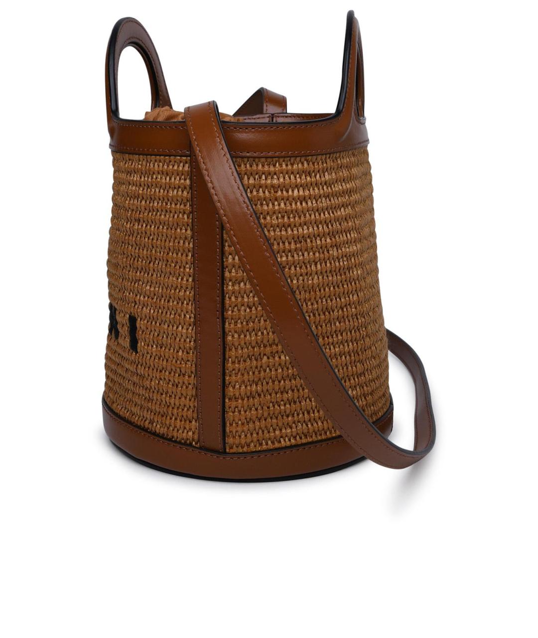 MARNI Коричневая пелетеная сумка тоут, фото 2