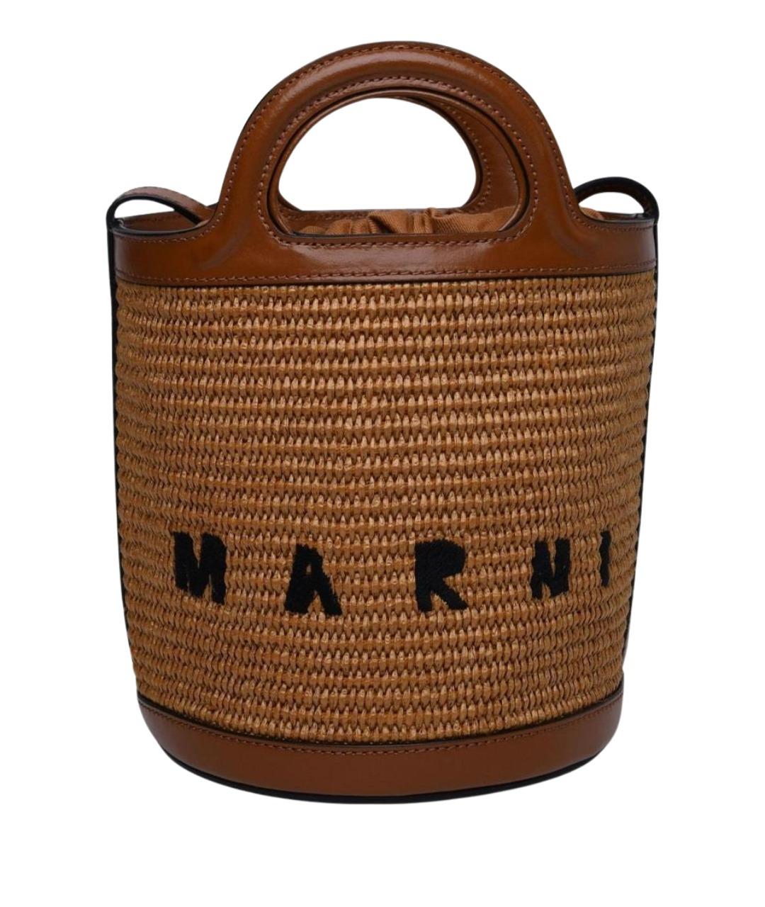 MARNI Коричневая пелетеная сумка тоут, фото 1