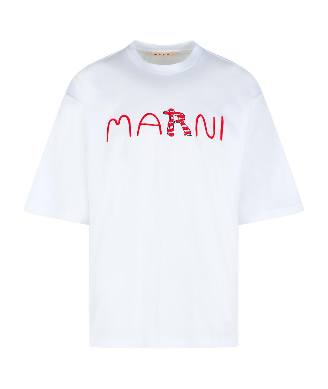 MARNI Белая хлопковая футболка, фото 1