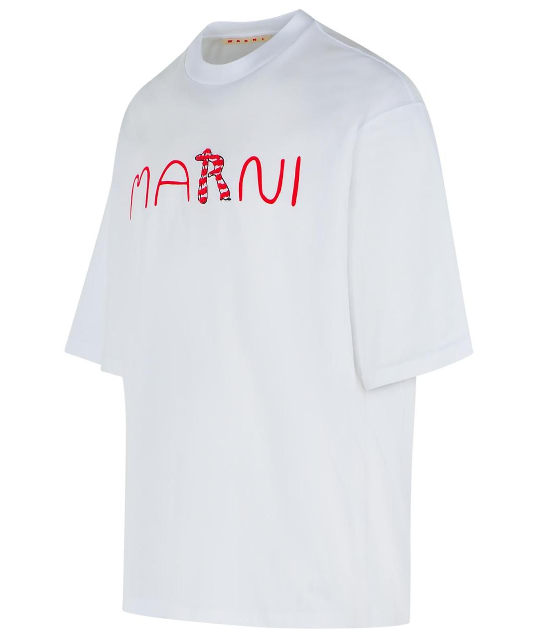 MARNI Белая хлопковая футболка, фото 2