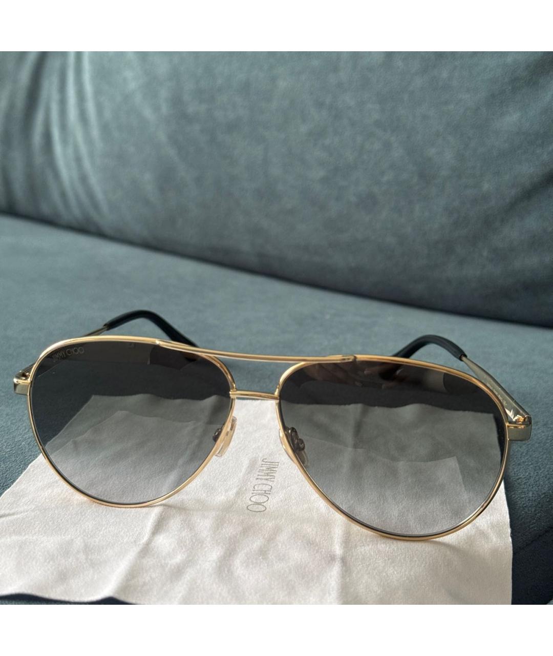 JIMMY CHOO Зеленые металлические солнцезащитные очки, фото 5