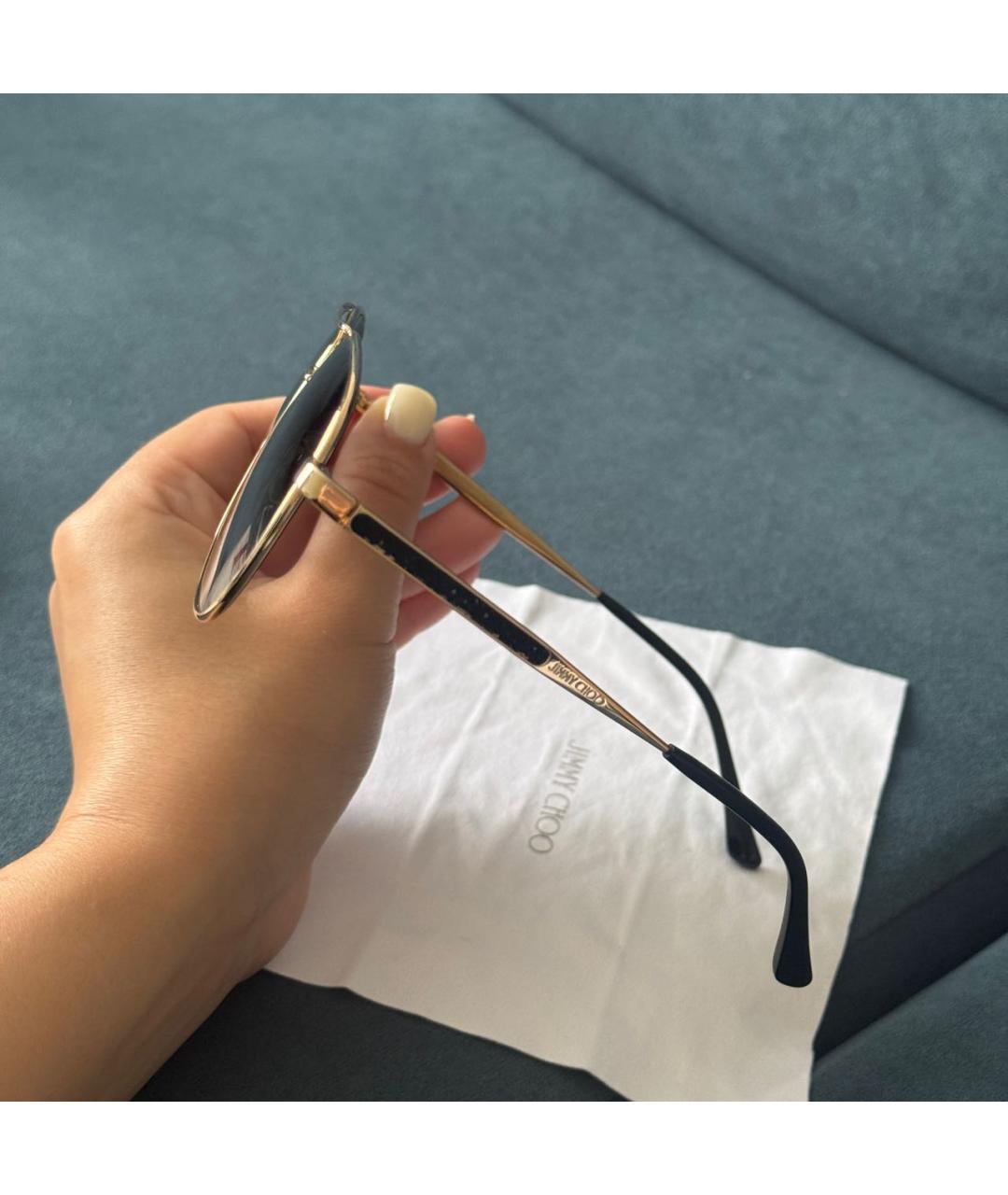 JIMMY CHOO Зеленые металлические солнцезащитные очки, фото 4