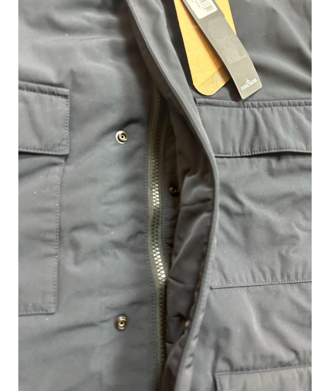 STONE ISLAND Темно-синяя полиэстеровая куртка, фото 7