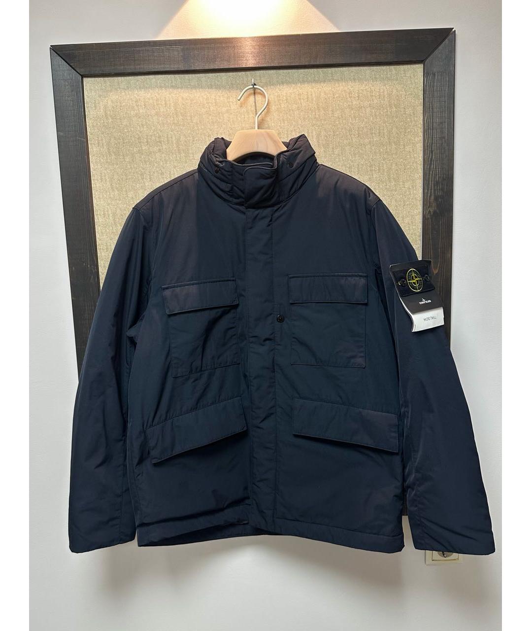 STONE ISLAND Темно-синяя полиэстеровая куртка, фото 4