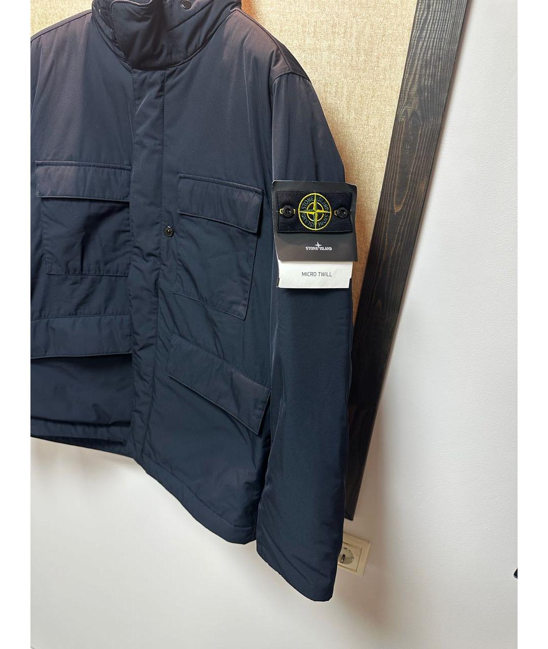 STONE ISLAND Темно-синяя полиэстеровая куртка, фото 5