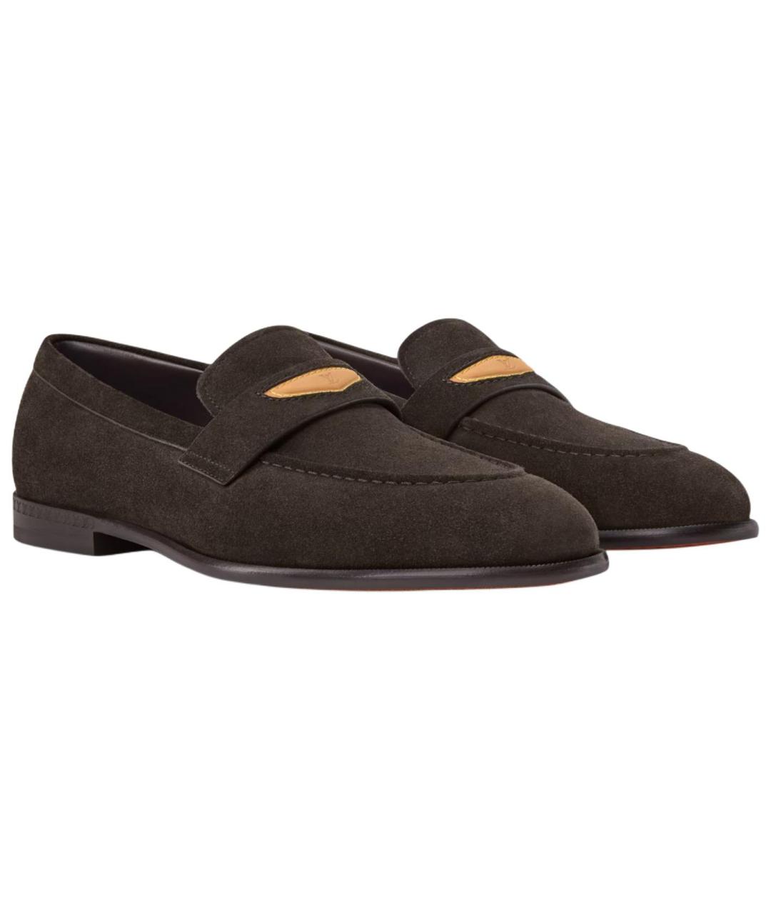 LOUIS VUITTON Коричневые кожаные туфли, фото 3