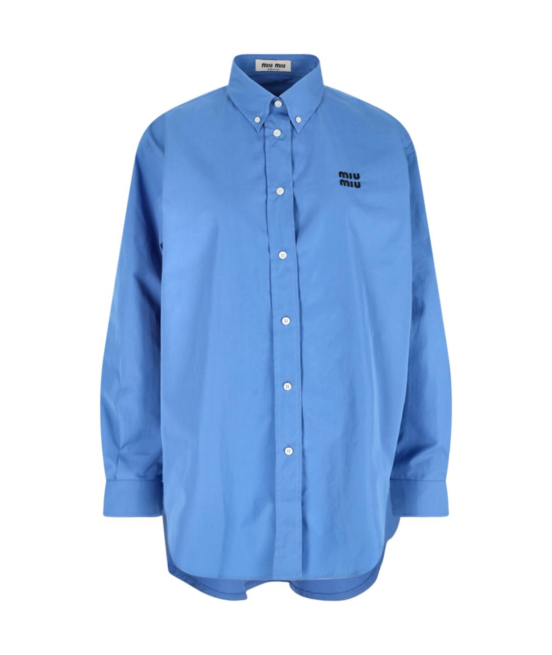 MIU MIU Голубая хлопковая рубашка, фото 1