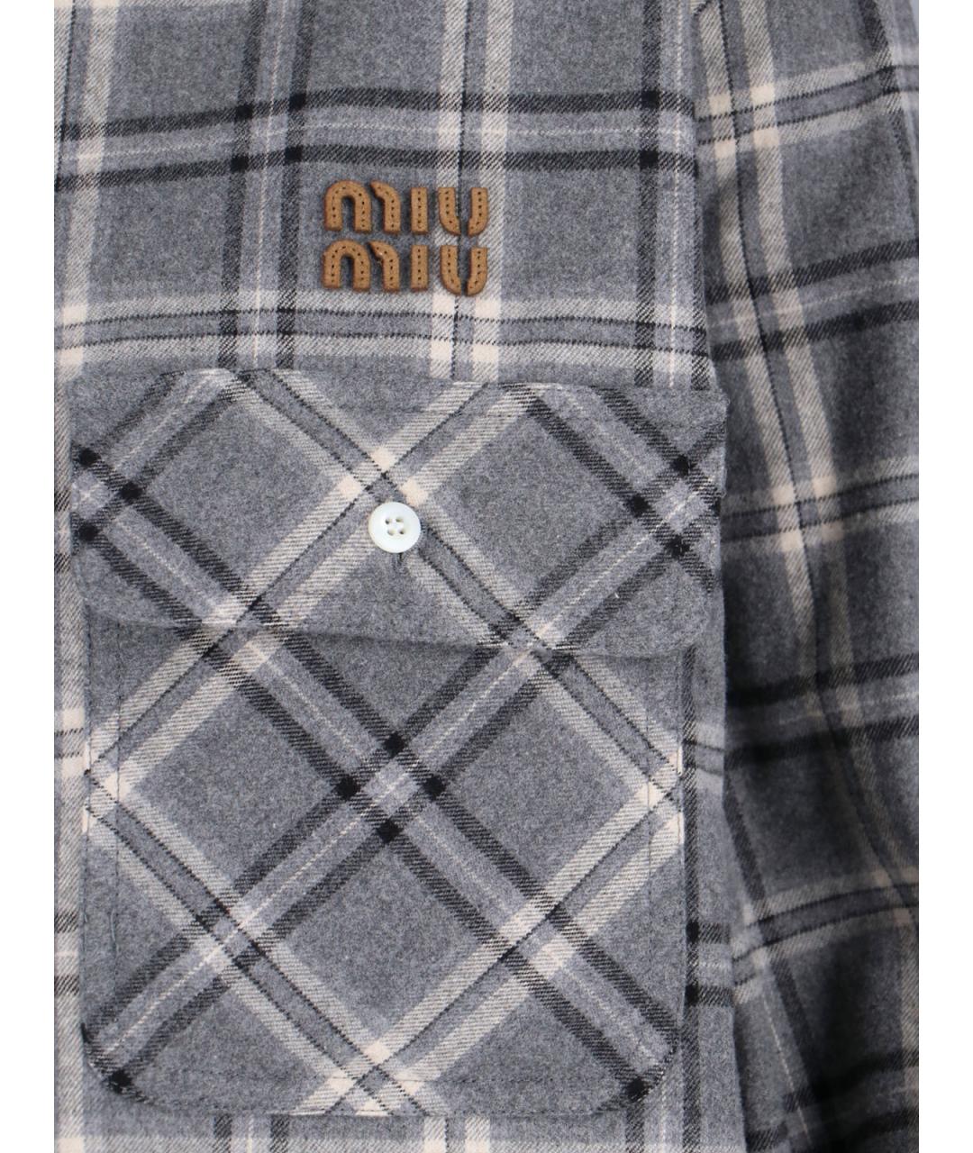 MIU MIU Серая хлопковая рубашка, фото 3