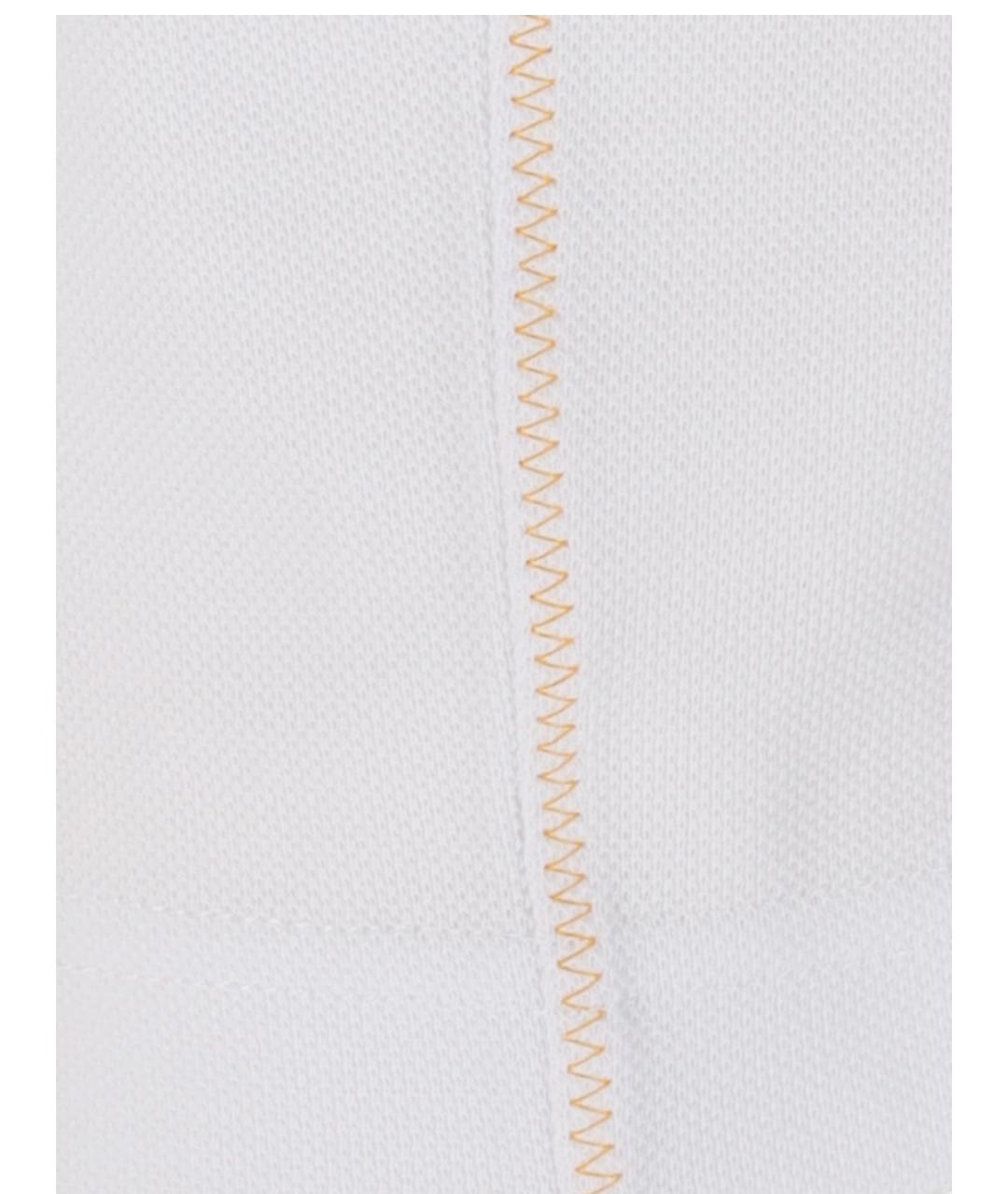 MONCLER Белое хлопковое поло с коротким рукавом, фото 2